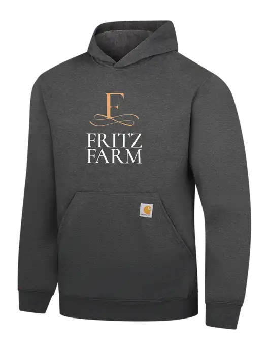 Carhartt Dark Grey Heather Midweight Hooded Sweatshirt w/Fritz Farm Logo