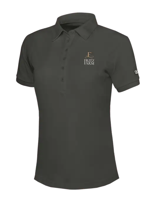 OGIO Womens Dark Grey Jewel Polo w/Fritz Farm Logo