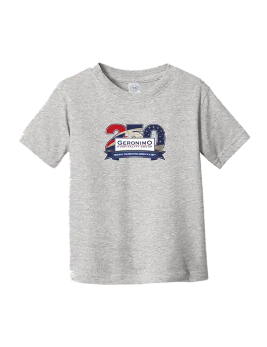 Rabbit Skins Light Grey Heather Toddler Fine Jersey Tee w/Geronimo 250th Logo