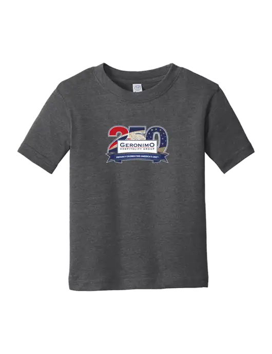 Rabbit Skins Vintage Smoke Toddler Fine Jersey Tee w/Geronimo 250th Logo