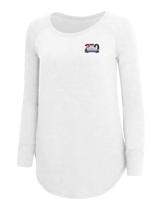 Womens Perfect Wide Collar Tunic Tri-Blend White 4.5 oz T-Shirt w/Hendricks 250th Logo