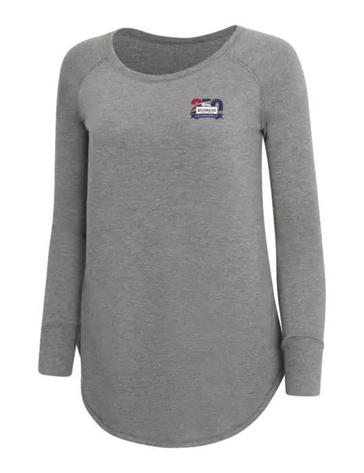 Womens Perfect Wide Collar Tunic Tri-Blend Grey Frost 4.5 oz T-Shirt w/Hendricks 250th Logo