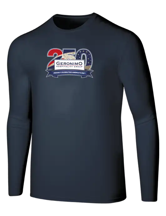Seriously Soft Navy Long Sleeve T-Shirt w/Geronimo 250th Logo
