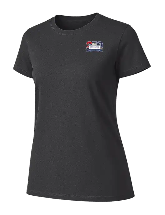 Womens Ring Spun Charcoal 4.5 oz T-Shirt w/Geronimo 250th Logo