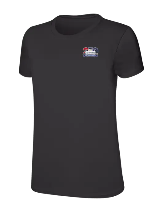 Womens Ring Spun Charcoal 4.5 oz T-Shirt w/Geronimo 250th Logo