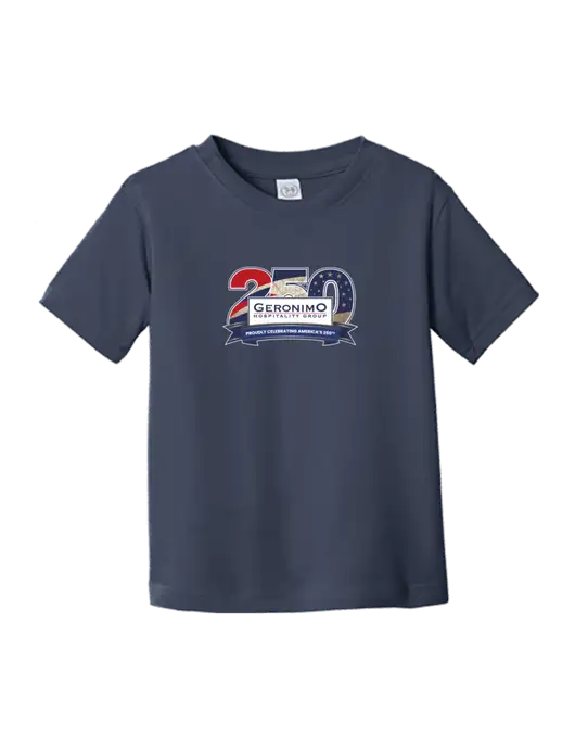 Rabbit Skins Navy Toddler Fine Jersey Tee w/Geronimo 250th Logo