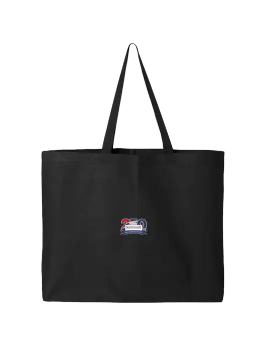 Sturdy Canvas Black Tote w/Geronimo 250th Logo