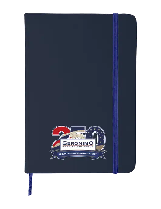 Dark Navy Blue Comfort Touch Bound Journal 5" X 7" w/Geronimo 250th Logo