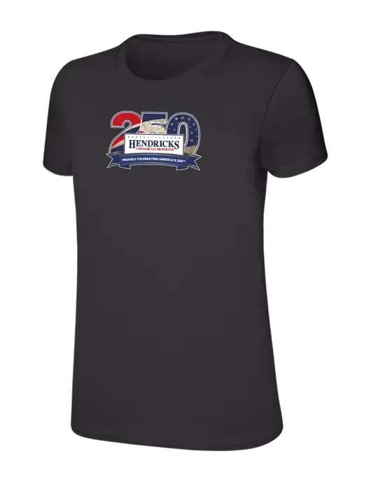 Womens Ring Spun Charcoal 4.5 oz T-Shirt w/Hendricks 250th Logo