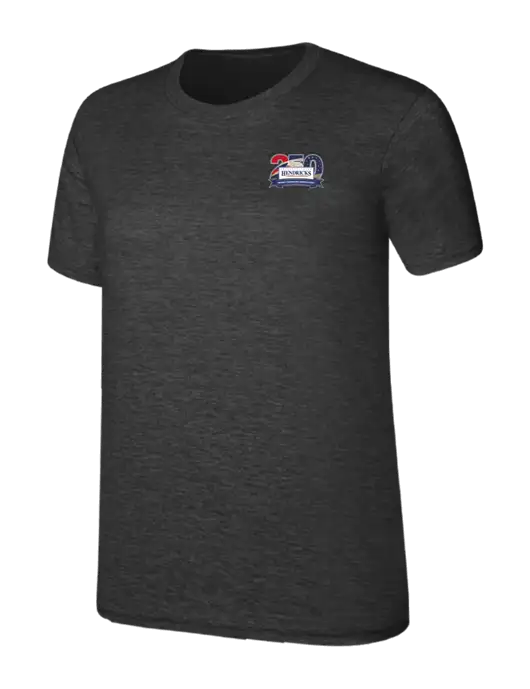 Womens Ring Spun Dark Heather Grey 4.5 oz T-Shirt w/Hendricks 250th Logo
