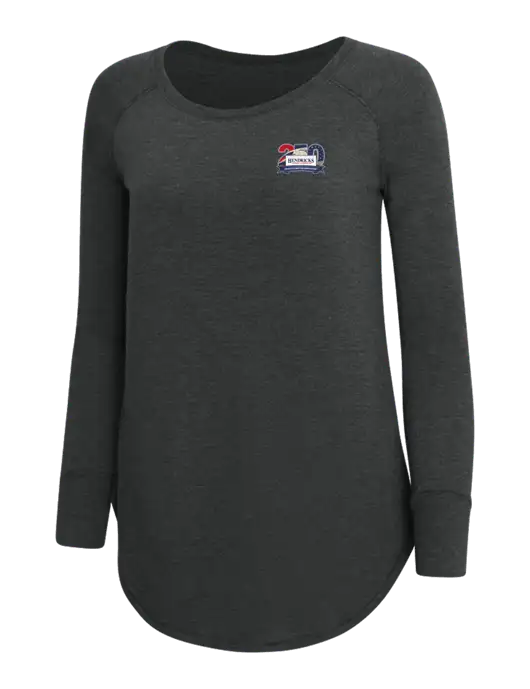 Womens Perfect Wide Collar Tunic Tri-Blend Black Frost 4.5 oz T-Shirt w/Hendricks 250th Logo