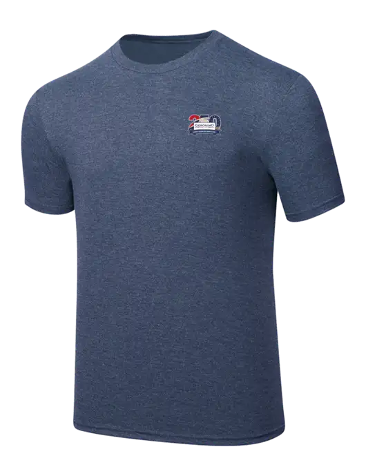Simply Soft Navy Frost 4.5oz  Poly/Combed Ring Spun Cotton T-Shirt w/Geronimo 250th Logo
