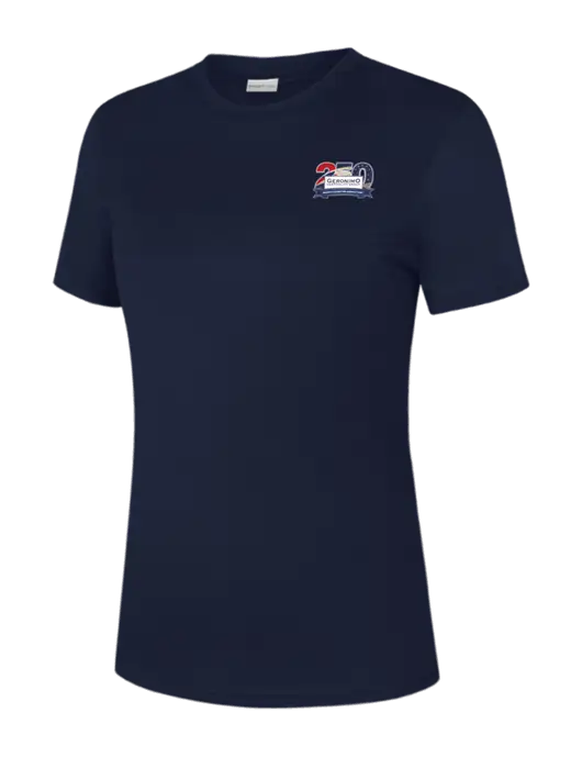 Womens Navy PosiCharge Competitor Tee w/Geronimo 250th Logo