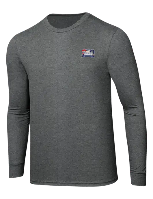 Simply Soft Long Sleeve Medium Grey Frost 4.5 oz, Poly/Combed Ring Spun Cotton T-Shirt w/Geronimo 250th Logo