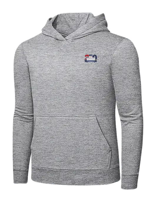 Light Grey Heather 7.8 oz Ring Spun Hooded Sweatshirt w/Geronimo 250th Logo