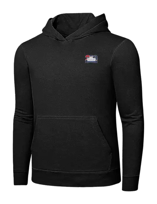 Jet Black 7.8 oz Ring Spun Hooded Sweatshirt w/Geronimo 250th Logo