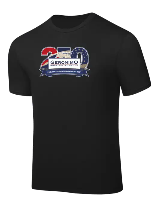 Black PosiCharge Competitor Tee w/Geronimo 250th Logo
