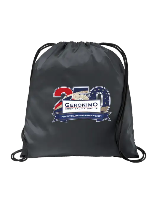Drawstring  Graphite Grey Cinch Pack w/Geronimo 250th Logo