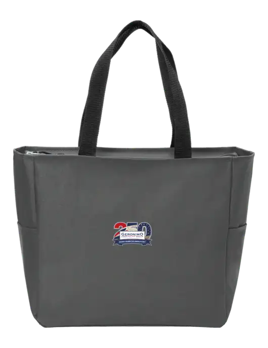 Everyday Charcoal Zip Tote Dark w/Geronimo 250th Logo