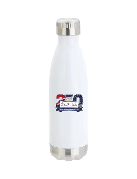 City Go White 17 oz Insulated Bottle w/Geronimo 250th Logo