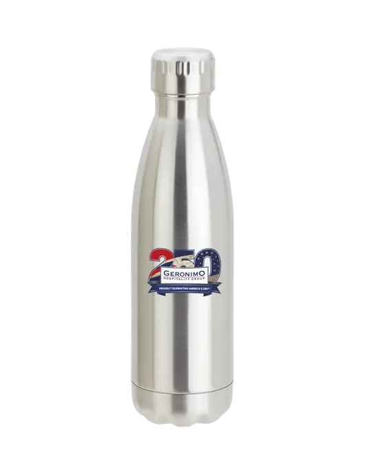 City Go Silver 17 oz Insulated Bottle w/Geronimo 250th Logo