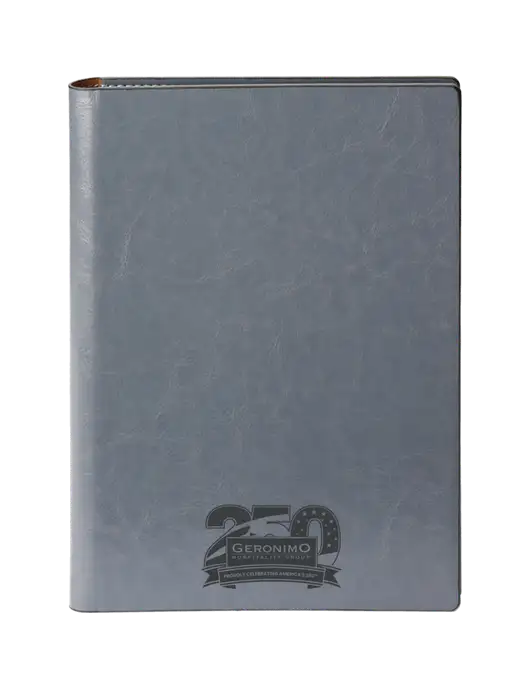 Fabrizio Grey 7 x 9.625 Padfolio & Notepad w/Geronimo 250th Logo