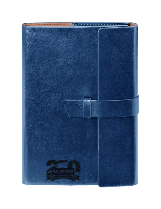 Fabrizio Blue 6.875 x 9.56 Portfolio w/Geronimo 250th Logo