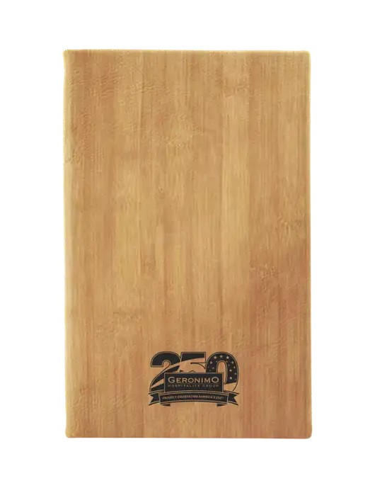 Bamboo Leatherette 5.25 x 8.25 Journal w/Geronimo 250th Logo