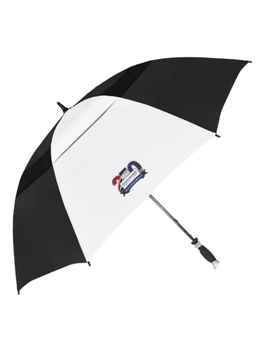 Black/White Vented Typhoon Tamer Golf Umbrella w/Geronimo 250th Logo