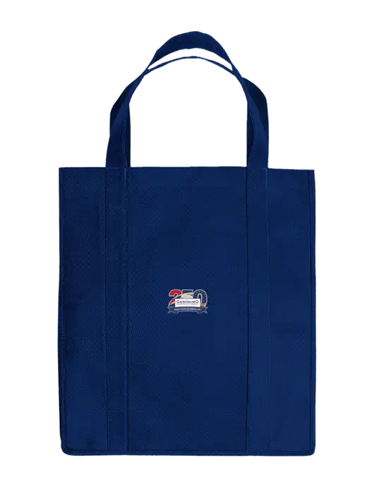 Eco Reusable Jumbo Navy Blue Shopping Bag w/Geronimo 250th Logo