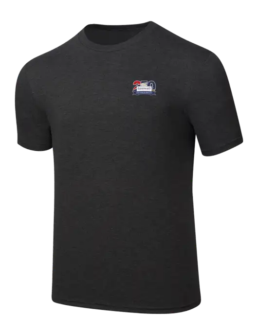 Simply Soft Black Frost 4.5oz  Poly/Combed Ring Spun Cotton T-Shirt w/Geronimo 250th Logo
