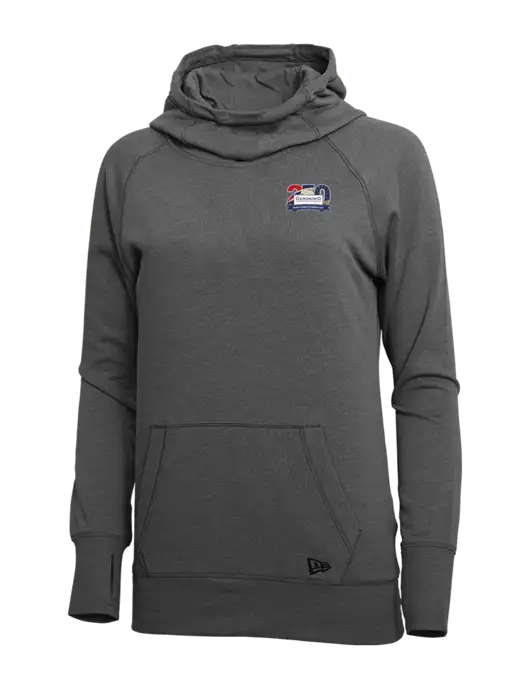 New Era Black Heather Womens Tri-Blend Fleece Pullover Hoodie w/Geronimo 250th Logo