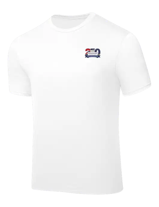 White PosiCharge Competitor Tee w/Geronimo 250th Logo