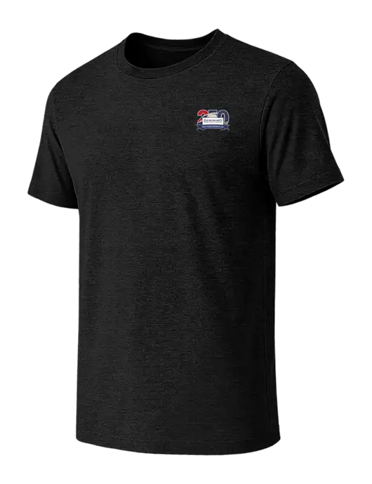 BELLA+CANVAS Black Heather CVC Short Sleeve Tee w/Geronimo 250th Logo
