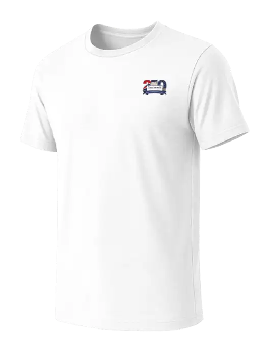 BELLA+CANVAS White Blend CVC Short Sleeve Tee w/Geronimo 250th Logo