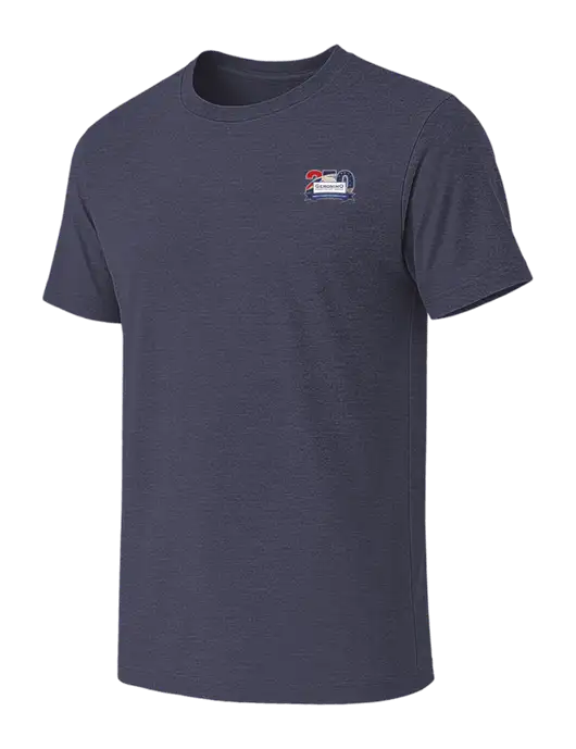 BELLA+CANVAS Heather Navy CVC Short Sleeve Tee w/Geronimo 250th Logo
