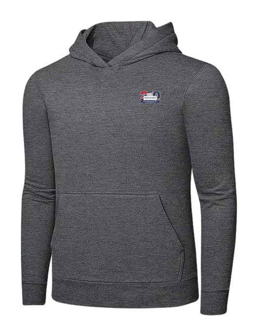 Graphite Heather 7.8. oz Ring Spun Hooded Sweatshirt w/Geronimo 250th Logo