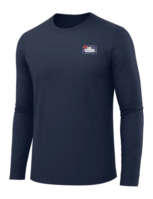 Long Sleeve Navy PosiCharge Competitor Tee w/Geronimo 250th Logo