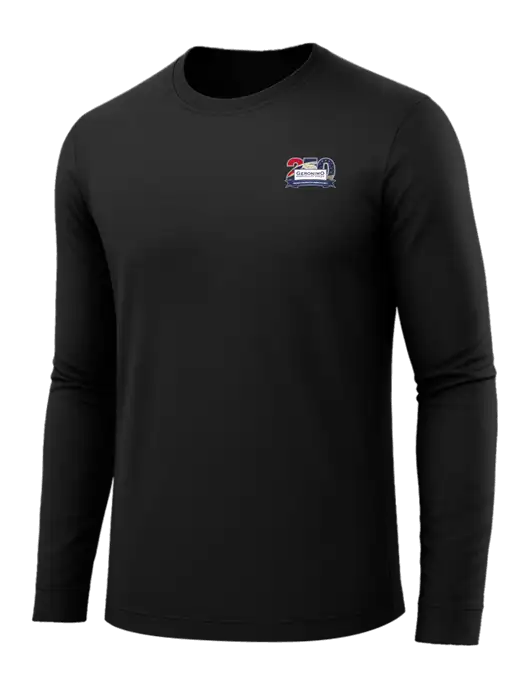Long Sleeve Black PosiCharge Competitor Tee w/Geronimo 250th Logo