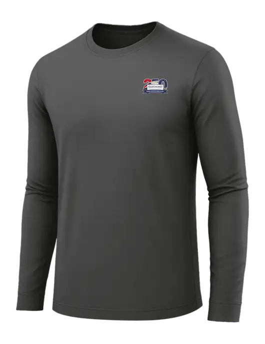 Long Sleeve Dark Grey PosiCharge Competitor Tee w/Geronimo 250th Logo