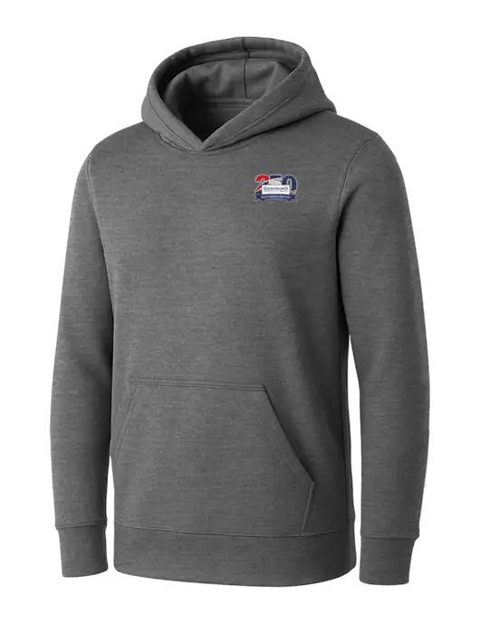 Womens Medium Grey Heather Core Fleece Pullover Hooded Sweatshirt w/Geronimo 250th Logo