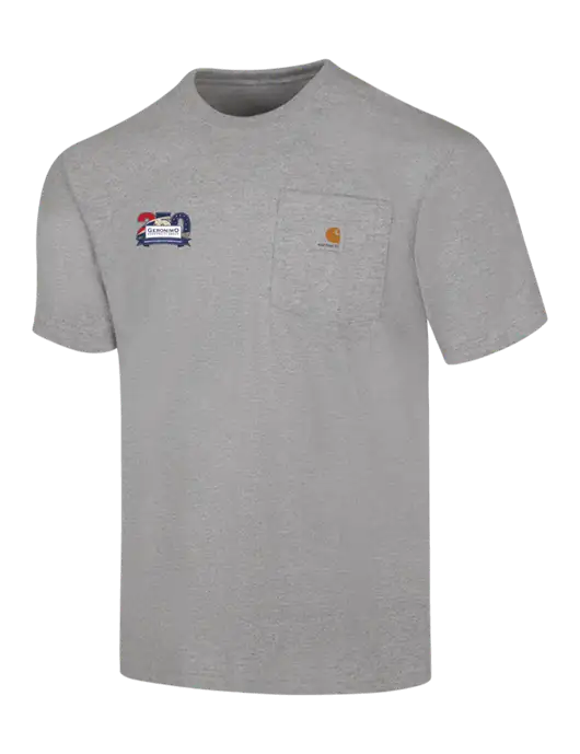 Carhartt Workwear Light Grey Heather Pocket Short Sleeve T-Shirt w/Geronimo 250th Logo
