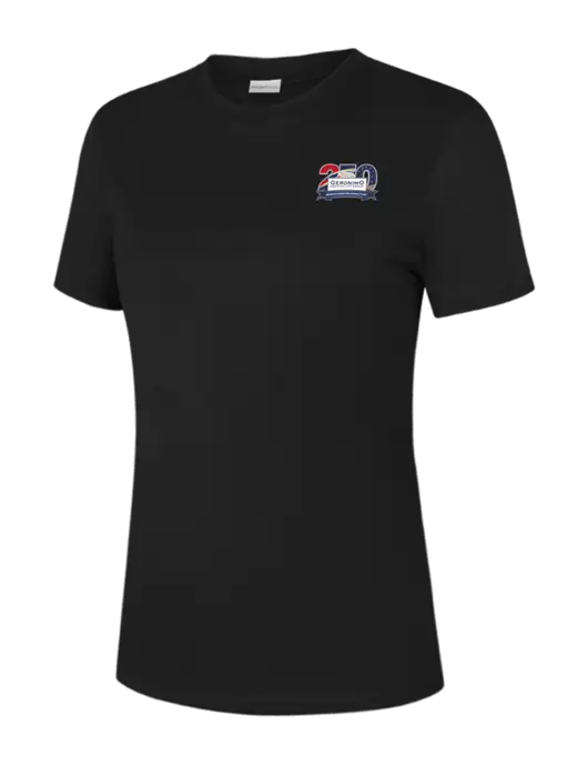  Womens Black PosiCharge Competitor Tee w/Geronimo 250th Logo