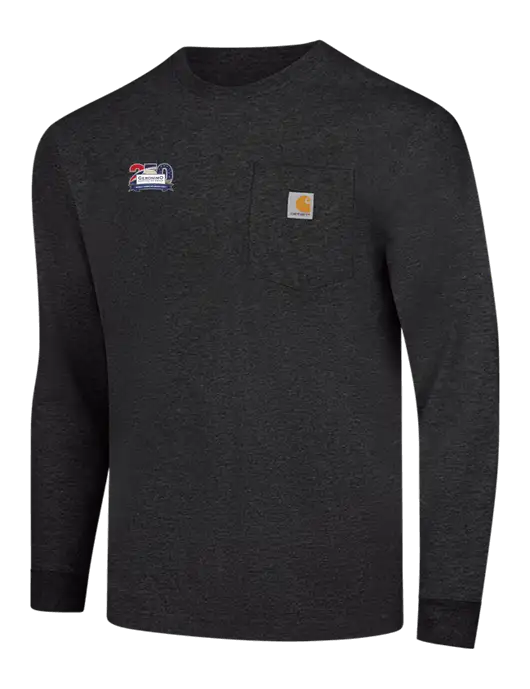Carhartt Dark Grey Heather Workwear Pocket Long Sleeve T-Shirt w/Geronimo 250th Logo