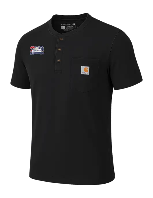Carhartt Black Short Sleeve Henley Shirt w/Geronimo 250th Logo