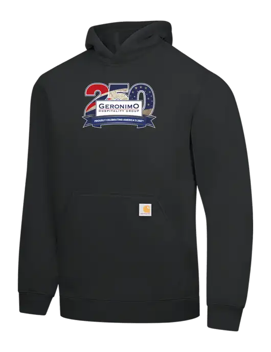 Carhartt Black Midweight Hooded Sweatshirt w/Geronimo 250th Logo