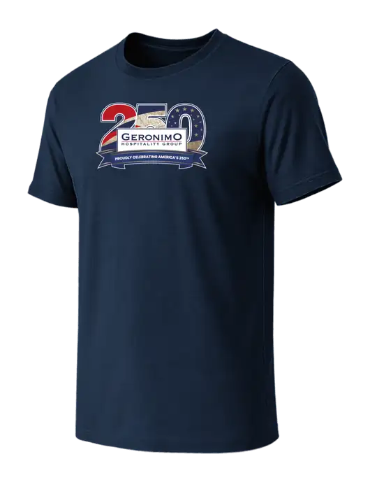 BELLA+CANVAS Navy CVC Short Sleeve Tee w/Geronimo 250th Logo
