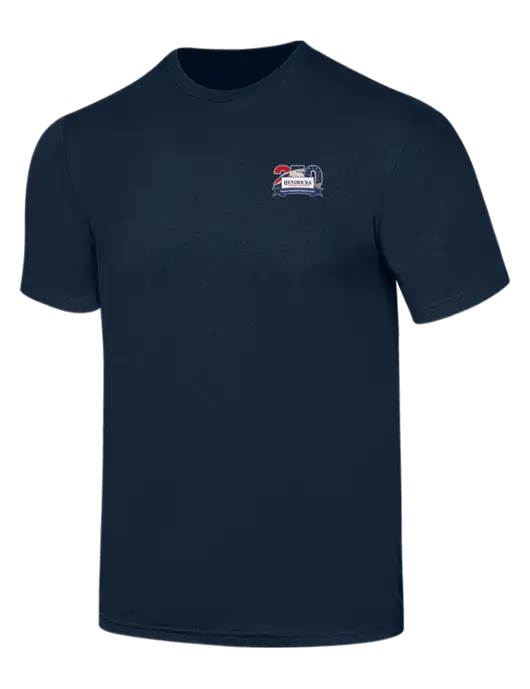 Simply Soft Navy 4.5oz  Poly/Combed Ring Spun Cotton T-Shirt w/Hendricks 250th Logo