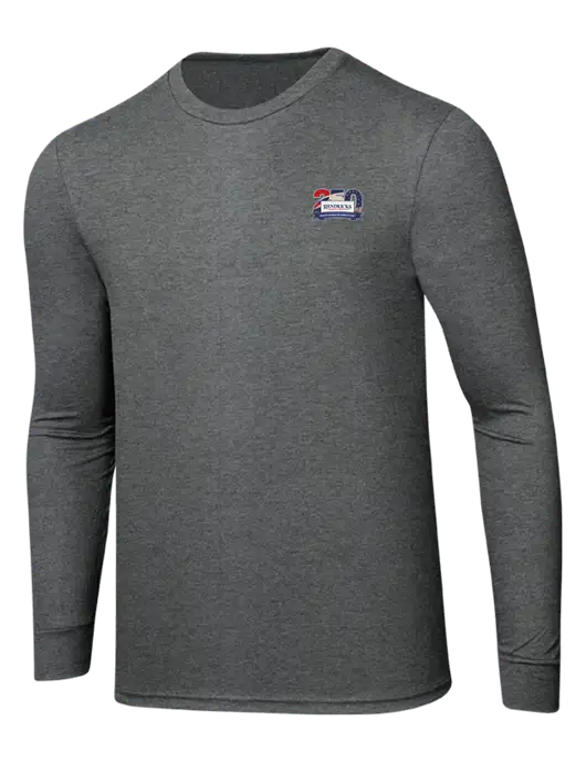 Simply Soft Long Sleeve Medium Grey Frost 4.5 oz, Poly/Combed Ring Spun Cotton T-Shirt w/Hendricks 250th Logo