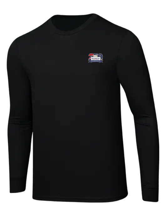 Simply Soft Long Sleeve Black 4.5 oz, Poly/Combed Ring Spun Cotton T-Shirt w/Hendricks 250th Logo